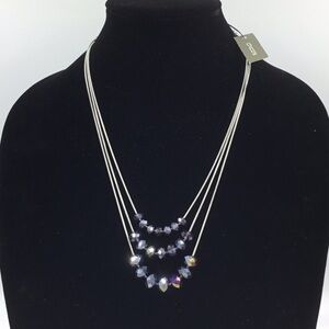 Chico’s Faceted Purple Iridescent Beaded Necklace